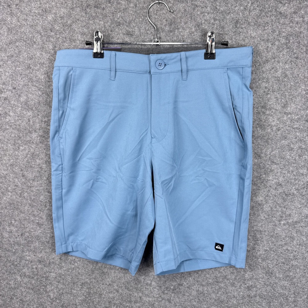 Quiksilver Mens Hybrid Shorts 30 Light Blue 4-Way Stretch Moisture Wicking NWT
